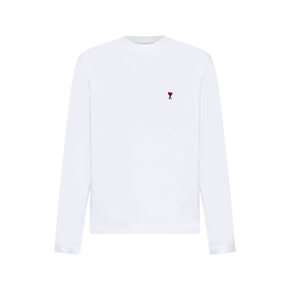 Ami Paris Men White Cotton Ami De Cœur Long-Sleeved T-Shirt